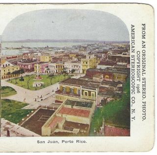 San Juan,  Porto (puerto) Rico,  Rare 1906 Quaker Oats Stereoview