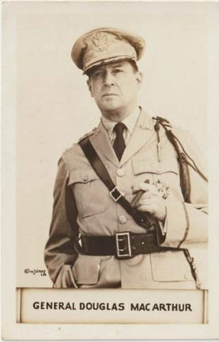 Vtg Real Photo Postcard Rppc Military Personal General Douglas Macarthur