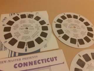 Vintage USA VIEWMASTER 1957 Connecticut 3 reels,  sleeve & booklet 3
