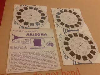 Vintage Usa Viewmaster 1954 Arizona 3 Reels,  Sleeves & Booklet