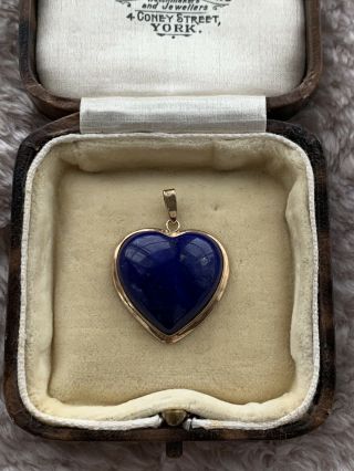 Vintage 14ct Gold Lapis Lazuli Heart