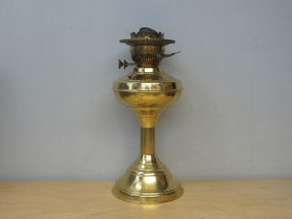 Antique Polished Brass Duplex Oil Lamp Twin Wick Burner British Made