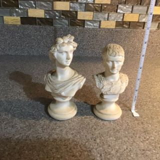 Set Of Two Busts Apollo And Augusta