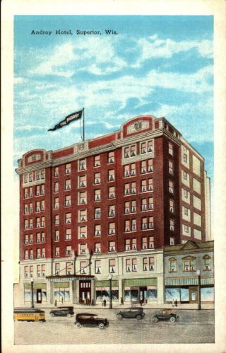 Vintage Postcard Androy Hotel Superior Wi