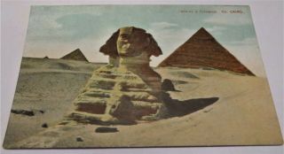 Vintage Postcard Egypt Sphinx And Pyramids