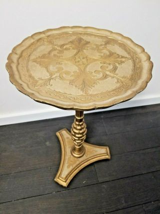 Vintage Italian Florentine Accent Table Plant Stand Hollywood Regency