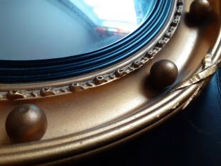 Vintage Retro Convex Mirror Porthole - Gilt,  Chain 2