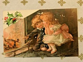 Vintage Christmas Postcard - Ernest Nister,  London & E.  P.  Dutton & Co. ,  Ny