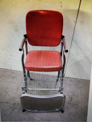 VINTAGE RED FOLDING COSCO METAL & VINYL HIGHCHAIR WITH TRAY Price drop $70 2
