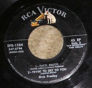 1956 Rock & Roll 4 - Song 45 E.  P.  - ELVIS PRESLEY - RCA VICTOR 1254 2