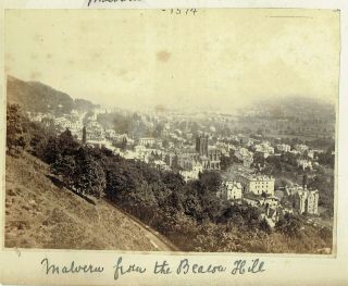 Victorian Photo Worcestershire Malvern From The Beacon Hill