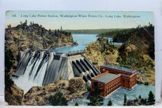 Washington Wa Water Power Co Long Lake Station Postcard Old Vintage Card View Pc