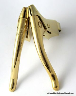 CAMPAGNOLO TRIOMPHE BRAKE LEVERS GOLD PLATED Vintage Luxury Race Bike 3