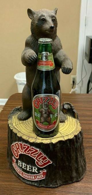 Vintage Grizzly Beer Canadian Lager Bottle Holder Store Display