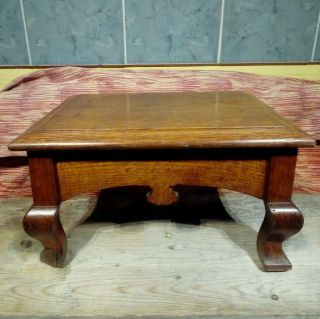 Antique Golden Oak Footstool.  Art And Crafts,  Shaker,  Liberty Style.  Step Up