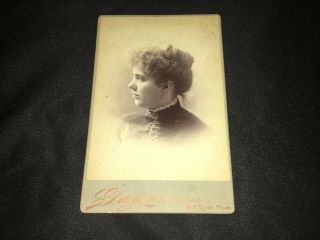 Cabinet Card Photo Of A Woman Named Lena Merritt By Gays From Fall River Mass.