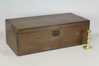 A Early 19th C Pa Painted Blanket Box In Brown Paint Initials Maf