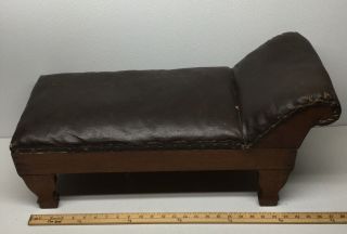 Antique Vintage Salesman Sample Miniature Doll Size Chaise Lounge Fainting Couch