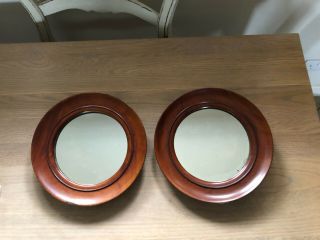 Good Antique Mahogany Round Mirrors