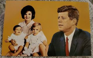 Vintage Postcard President John F Kennedy Jfk Jacqueline And Kids Family