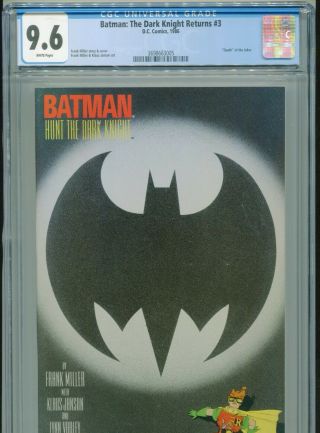 1986 Dc Batman: The Dark Knight Returns 3 Death Of The Joker Cgc 9.  6 White