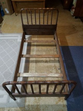 Antique Handmade Jenny Lind 1 1/4 Spool Bed Frame.  American,  Real Wood,  Unique.