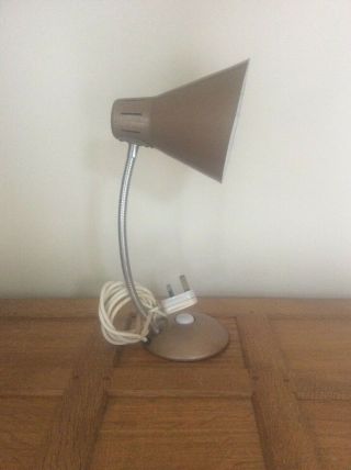 Vintage 1960s Bronze Goose Neck Industrial Desk Lamp Mid Century 15 "