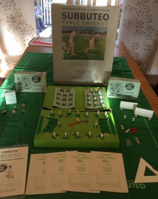 Vintage Subbuteo Table Cricket Set.  Club Edition.  Complete With Accessories