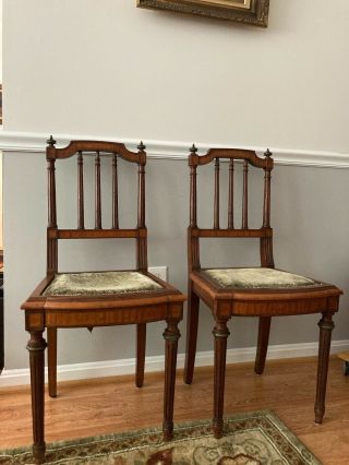 Elegant Pair Antique French Louis Xvi Chairs