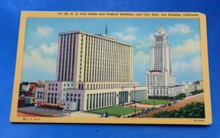 Vintage Postcard Of Post Office And Federal Building,  Los Angeles
