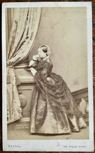 Antique Cdv Photograph Portrait Of Queen Victoria From Life By Mayall 1860’s