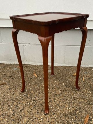 Vintage Bombay Company Petite Queen Anne Style Solid Cherry Four Leg End Table