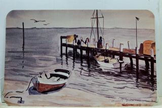 York Ny Long Island Hampton Bay Skippers Cottage Postcard Old Vintage Card