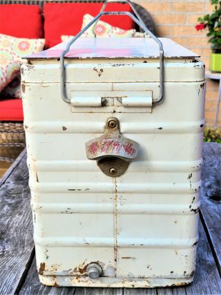 Very Rare 7UP Seven up Picnic Cooler Metal Vintage 1950 ' S 2