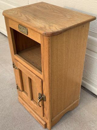 Vintage Antique Style White Clad Oak Ice Box End Table Nightstand 29 