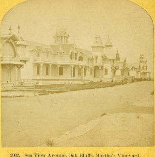 Martha’s Vineyard Ma: Sea View Ave.  Oak Bluffs 1870s Kilburn Bros.  C124
