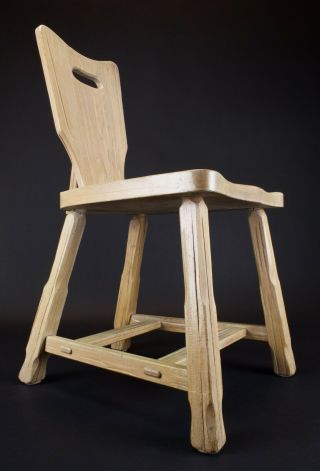 A Brandt Ranch Oak Western Style Side Chair 1950s Cat Wear