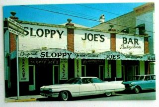 Vintage 1950s Chrome Postcard Of Sloppy Joe’s,  Key West,  Fla.