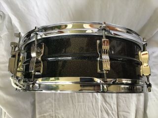 Vintage Ludwig Black Galaxy Blackrolite Snare Drum Very 2