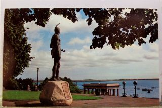 Massachusetts Ma Plymouth Rock Harbor Chief Massasoit Statue Postcard Old View