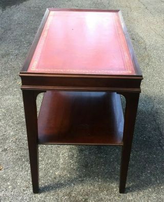 Antique Orly 1900 ' s English Regency Mahogany Leather Top Side End Table 3