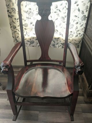 Hand Carved Rocking Chair From Zealand.  1950s