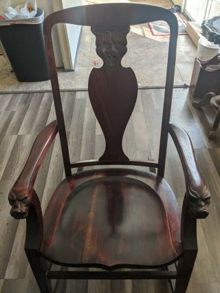 Hand carved rocking chair from Zealand.  1950s 2