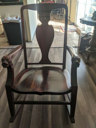 Hand carved rocking chair from Zealand.  1950s 3