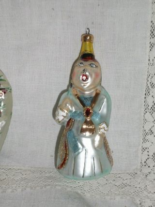 Vintage Queen Of Hearts 4 - 1/2 " Hand Painted Glass Christmas Ornament