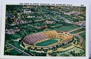 California Ca Los Angeles Olympic Stadium Air Postcard Old Vintage Card View Pc