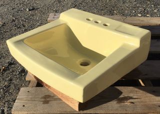 Vintage 1965 Saffron Yellow American Standard Bathroom Sink - Wall Mount