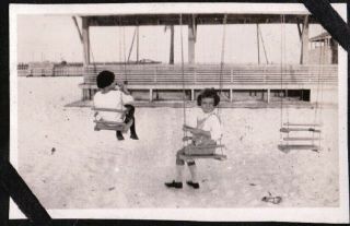 Vintage Photograph 1920 - 30 Little Girls Amusement Park/beach Miami Florida Photo