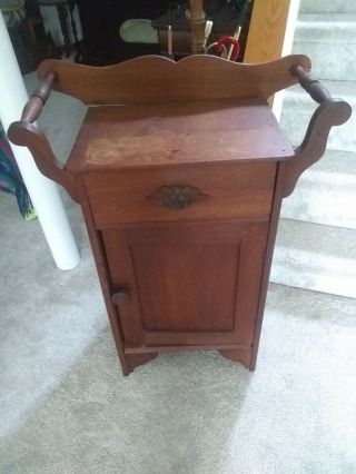 Antique Victorian Cottage Walnut Washstand Wash Stand Commode 34 " Tall