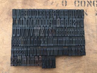 Large Antique Vtg Page Clarendon Wood Letterpress Print Type Block Letter Set